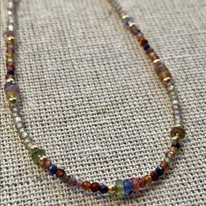 Boho Inspired Sapphire Beaded Necklace